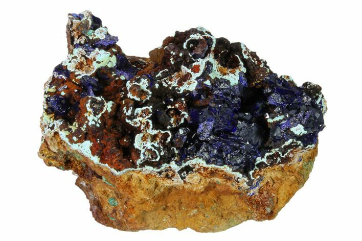 Azurite Crystals with Malachite & Chrysocolla - Laos #162600